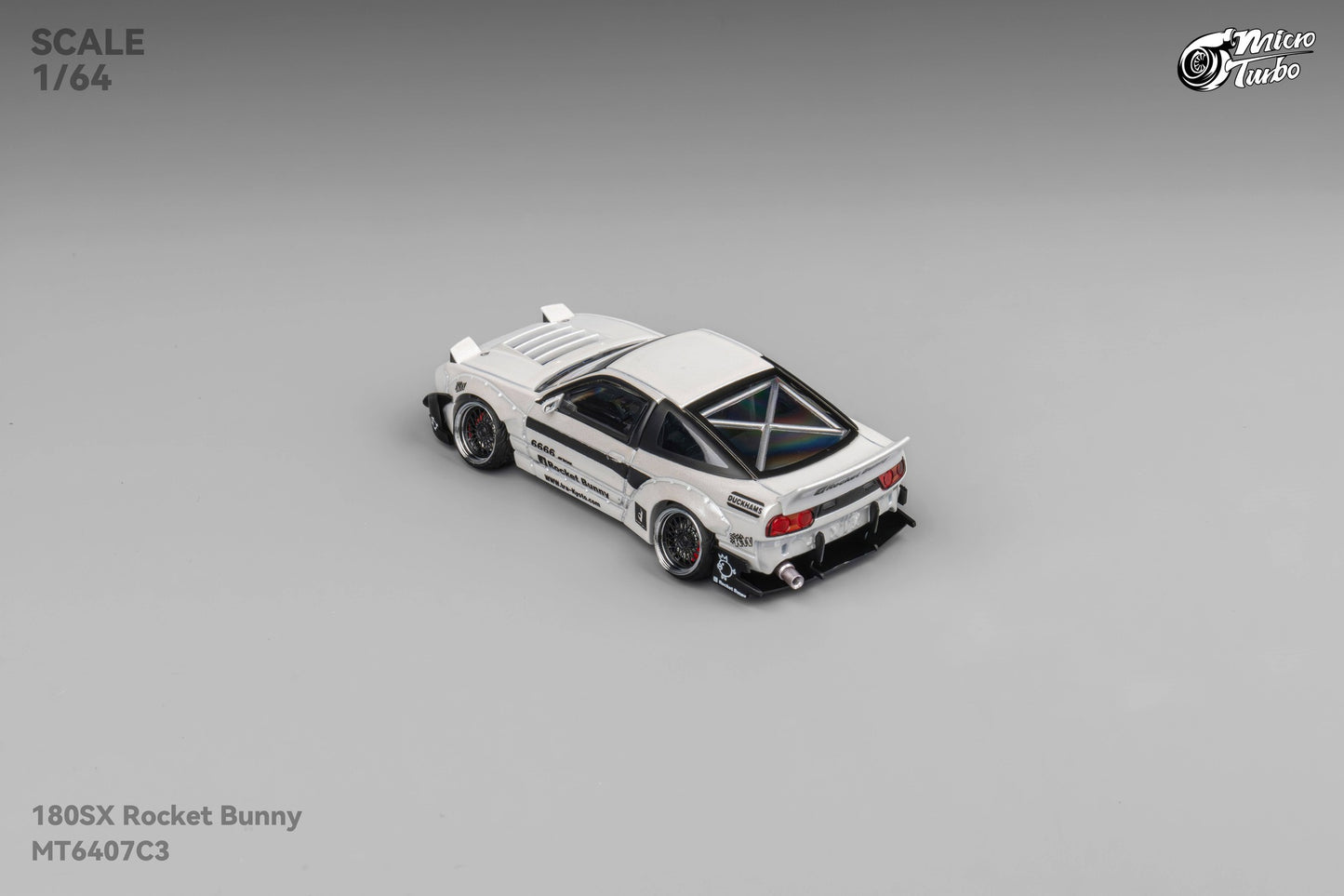 Microturbo - 1/64 Custom 180SX Rocket Bunny - Metalic White