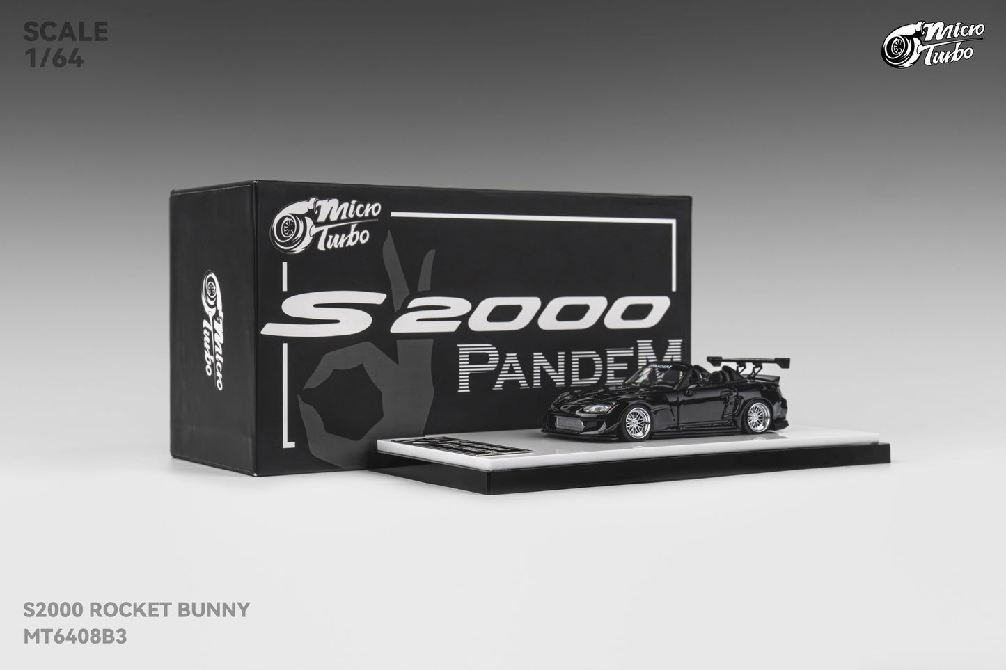 (Pre-order) Microturbo - 1/64 Custom S2000 Rocket Bunny - Metallic Black