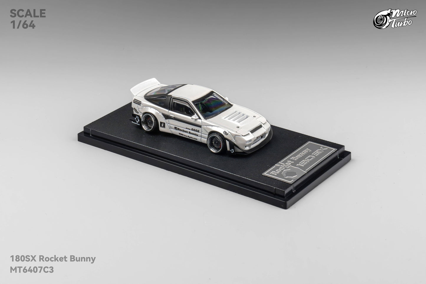 Microturbo - 1/64 Custom 180SX Rocket Bunny - Metalic White