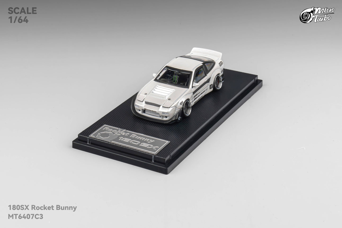 Microturbo - 1/64 Custom 180SX Rocket Bunny - Metalic White