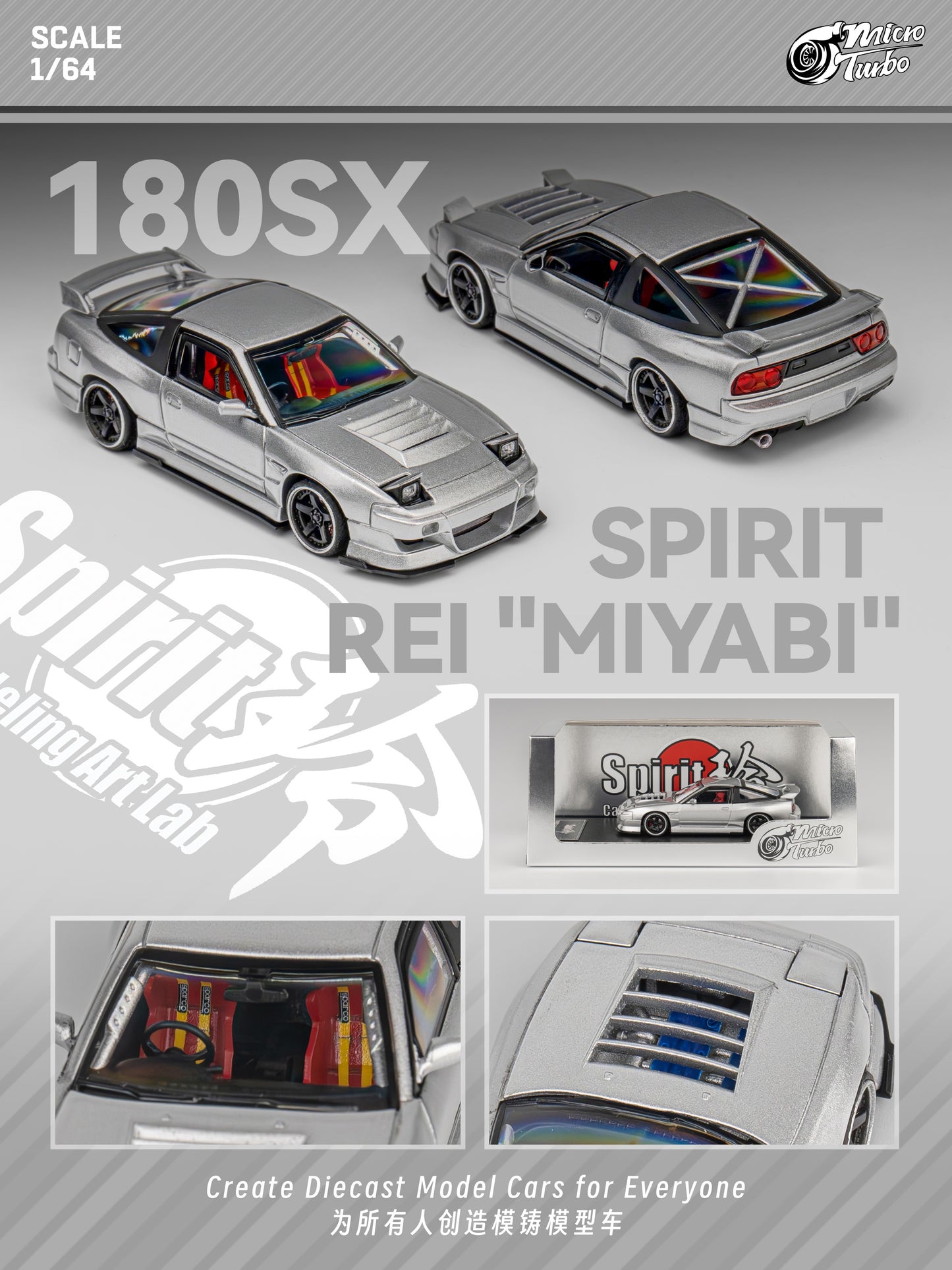 Microturbo - 1/64 Custom 180SX - Metalic Silver