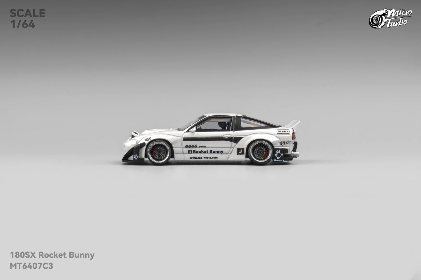 Microturbo - 1/64 Custom 180SX Rocket Bunny - Metalic White