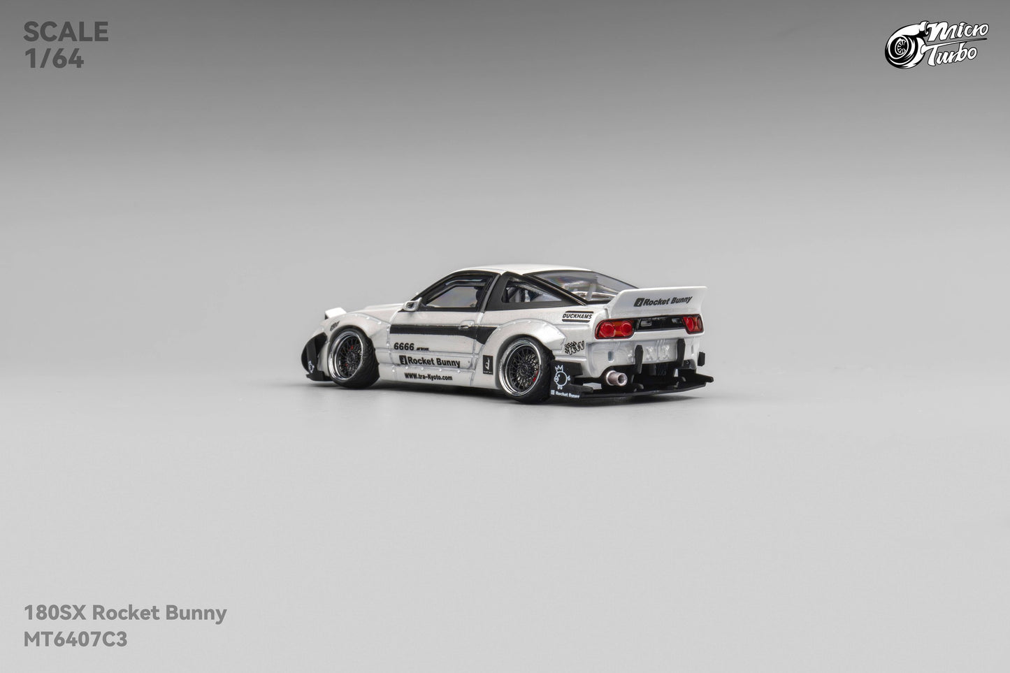 Microturbo - 1/64 Custom 180SX Rocket Bunny - Metalic White