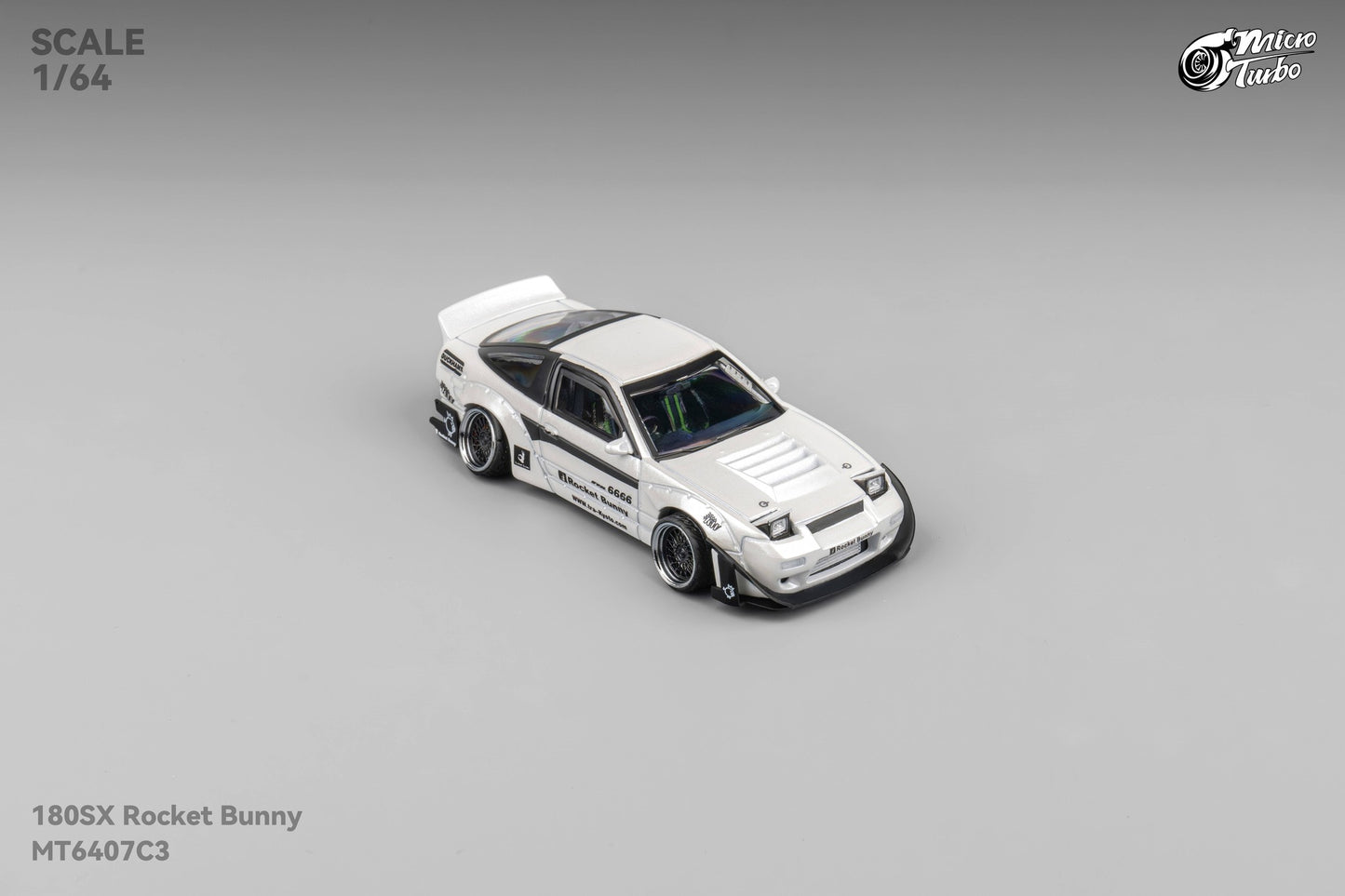 Microturbo - 1/64 Custom 180SX Rocket Bunny - Metalic White