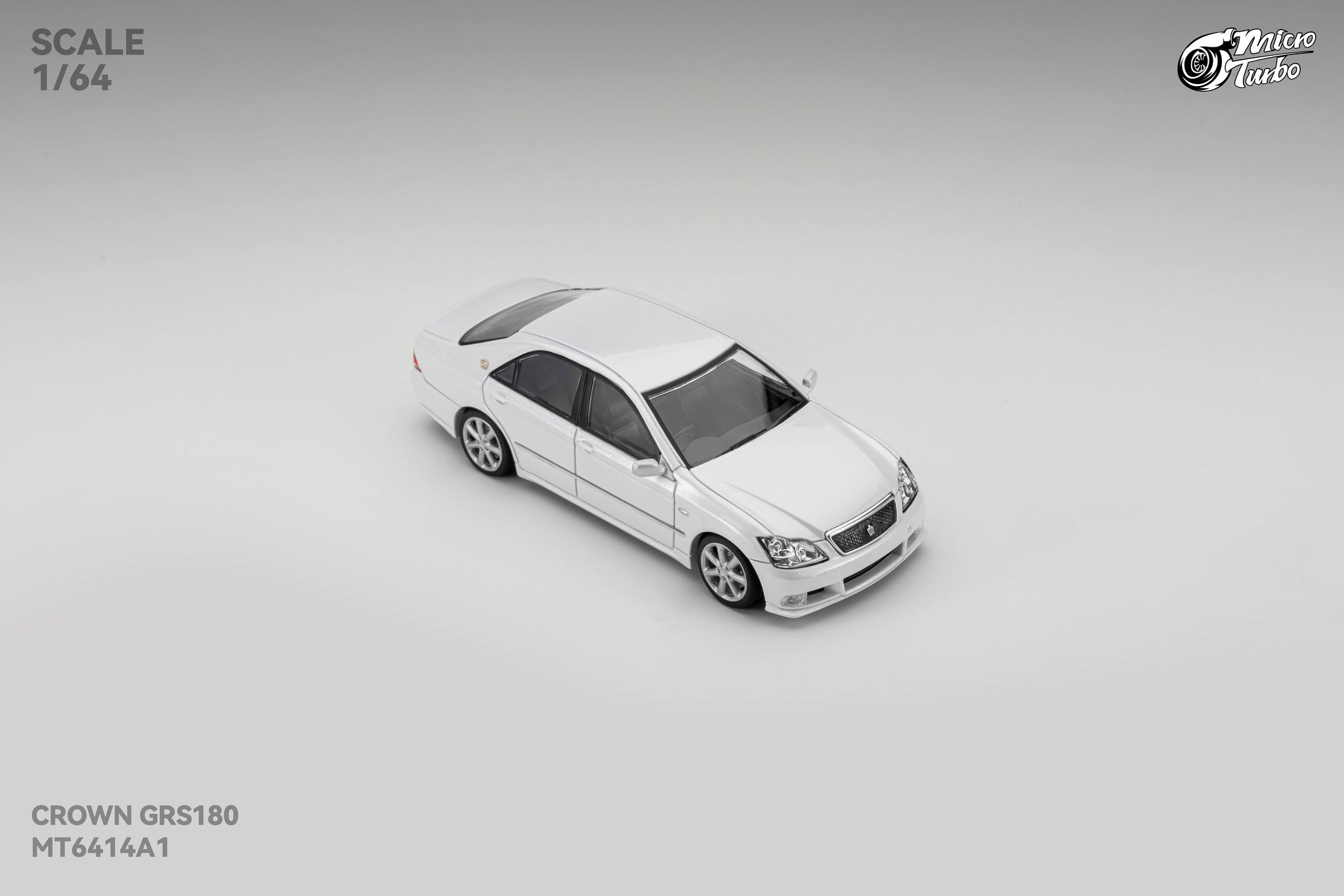 まいさん専用　CROWN ATHLETE GRST180 ミニカー ホワイト Pre-Order) Microturbo 1/64 Custom Crown S184 - Metallic White