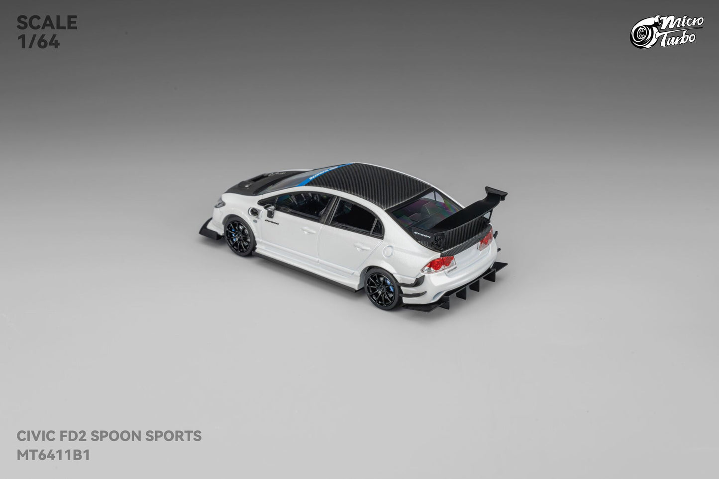 (Pre-Order) Microturbo - 1/64 Custom FD2 Spoon - Metallic White