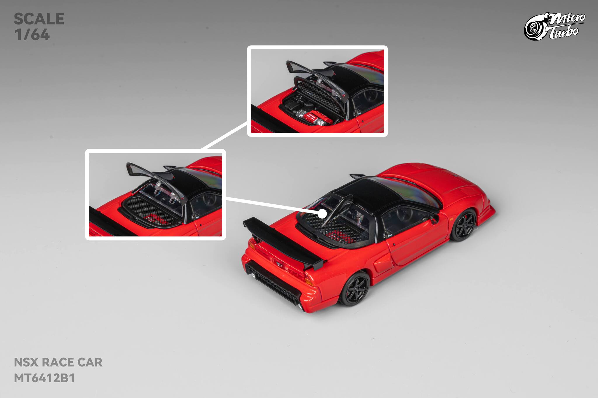 Pre-Order) Microturbo - 1/64 Custom NSX Race Car - Classic Red