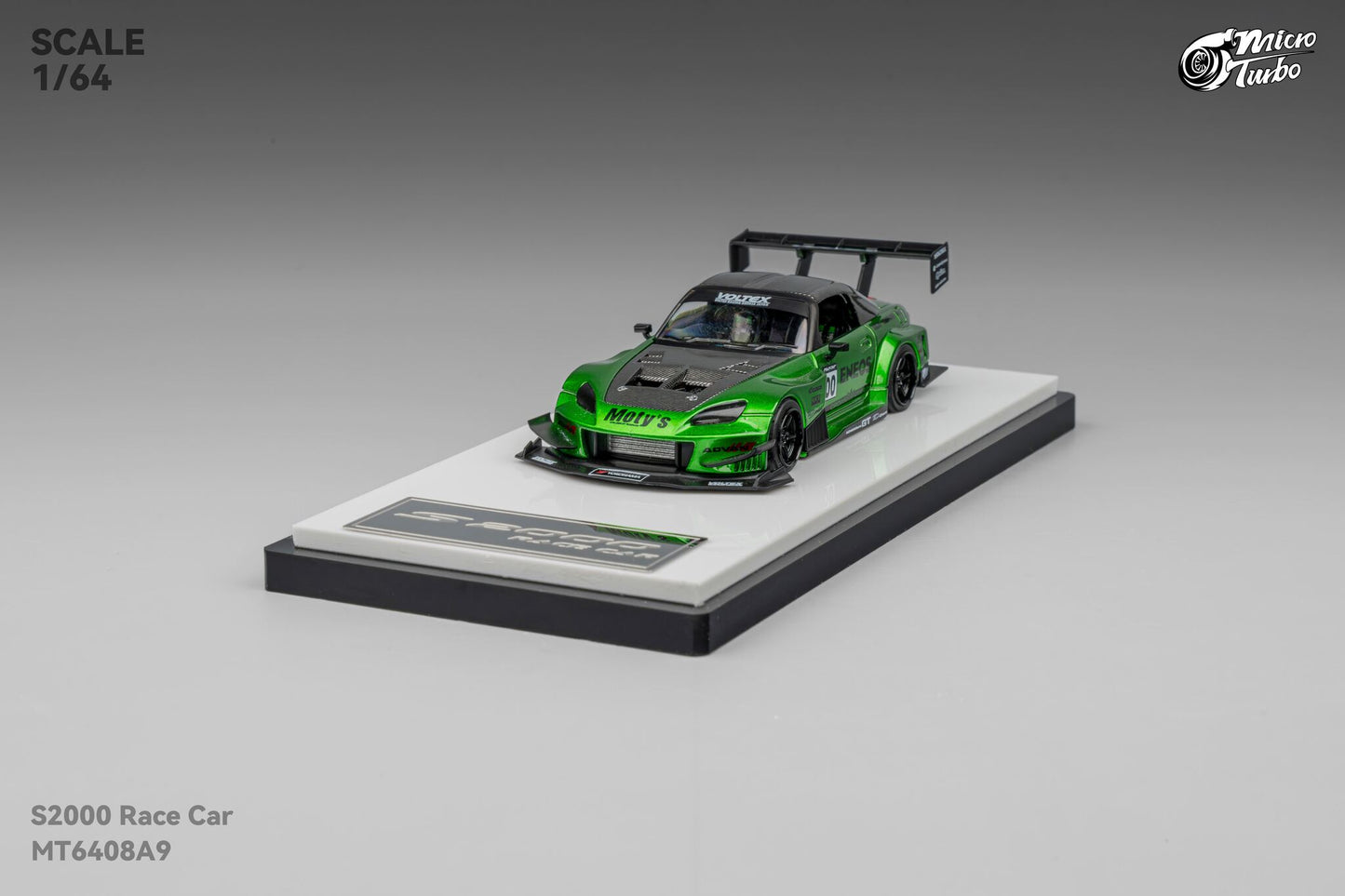 (Pre-Order) Microturbo 1/64 Custom S2000 Race Car - Metallic Green