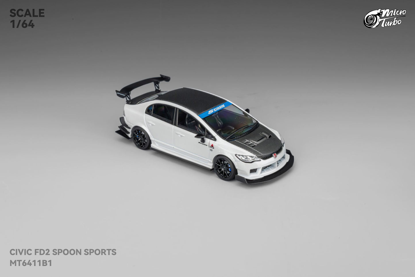 (Pre-Order) Microturbo - 1/64 Custom FD2 Spoon - Metallic White