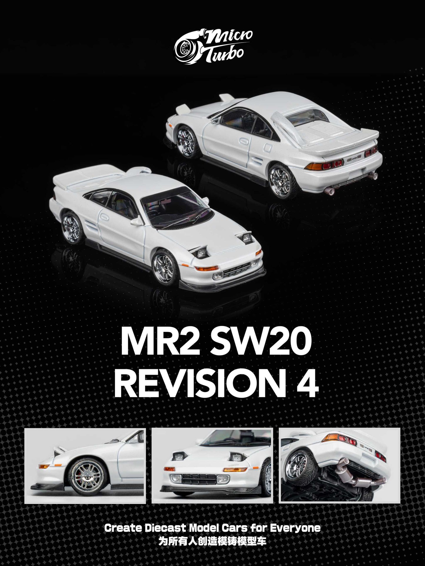 (Pre-Order) Microturbo - 1/64 Custom MR-2 SW20 Revision 4 Ver.2 - White
