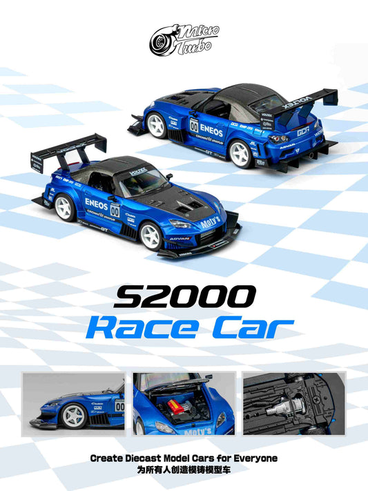 (Pre-Order) MicroTurbo - 1/64 Custom S2000 Racing - Candy Blue