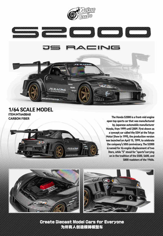 Microturbo 1/64 Custom S2000 JS Racing - Carbon Fiber