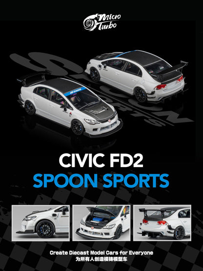 (Pre-Order) Microturbo - 1/64 Custom FD2 Spoon - Metallic White