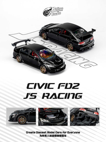 (Pre-Order) Microturbo - Custom FD2 J’S Racing - Metallic Black