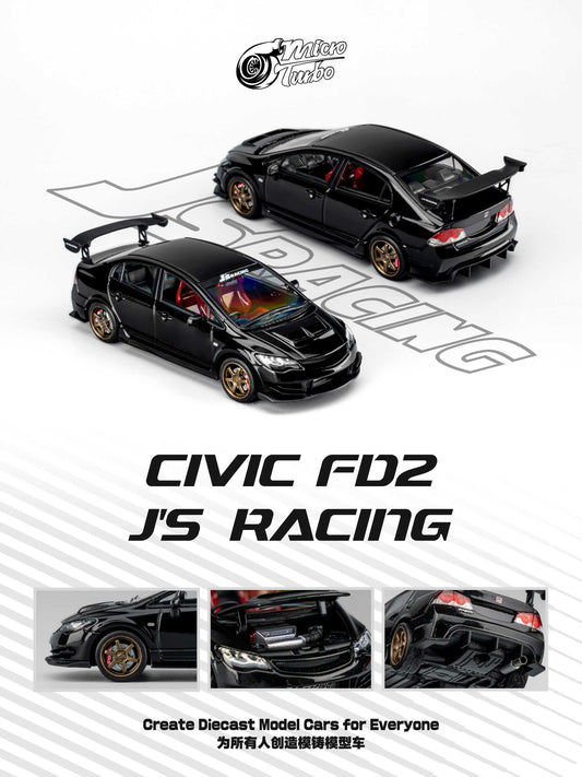 (Pre-Order) Microturbo - Custom FD2 J’S Racing - Metallic Black