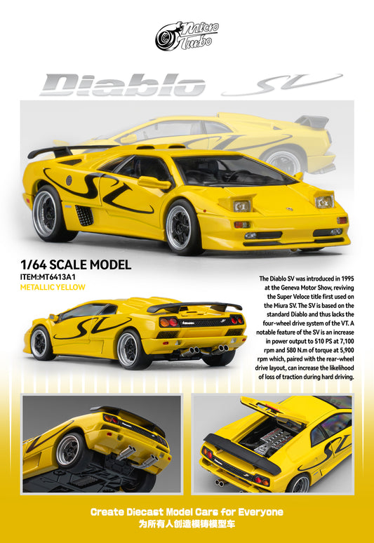 (Pre-Order) Microturbo - 1/64 Custom Diablo SV - Metallic Yellow