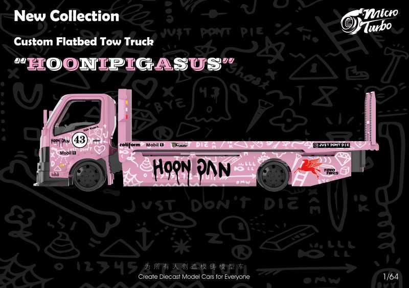 Microturbo 1/64 Custom Flatbed - Pink